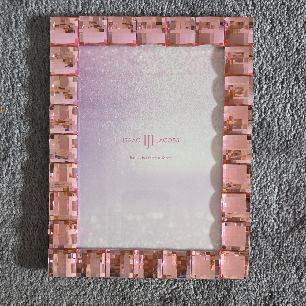 Isaac Jacobs Pink Sparkly Jewel Picture Frame